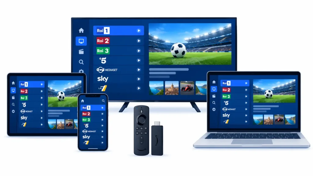 IPTV italiane compatibili con Smart TV, smartphone, tablet e Fire Stick